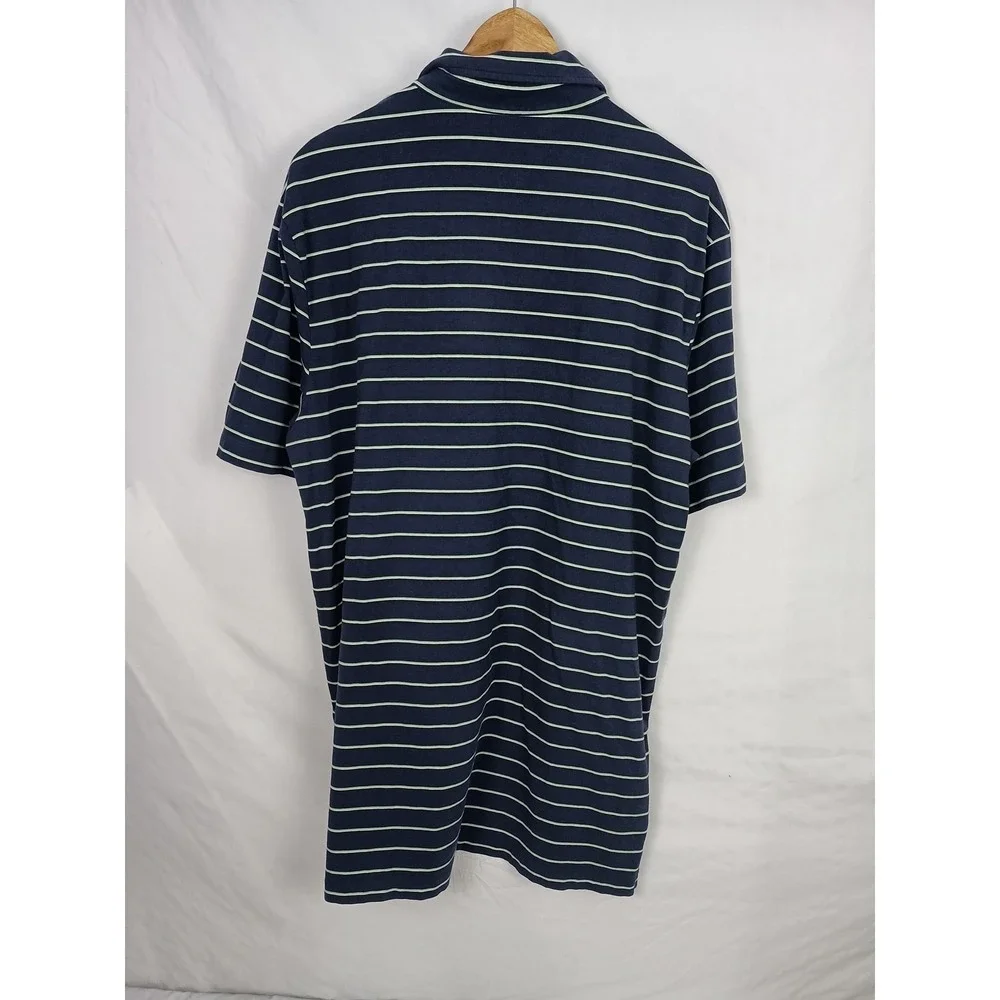 Polo Ralph Lauren Striped Blue Short Sleeve Stretch Lisle Shirt Golf Old Money